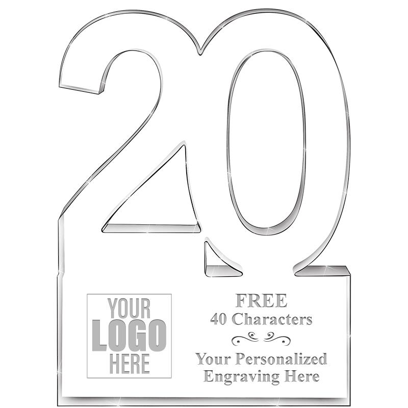 6" 20 YEARS OF SERVICE ACRYLIC