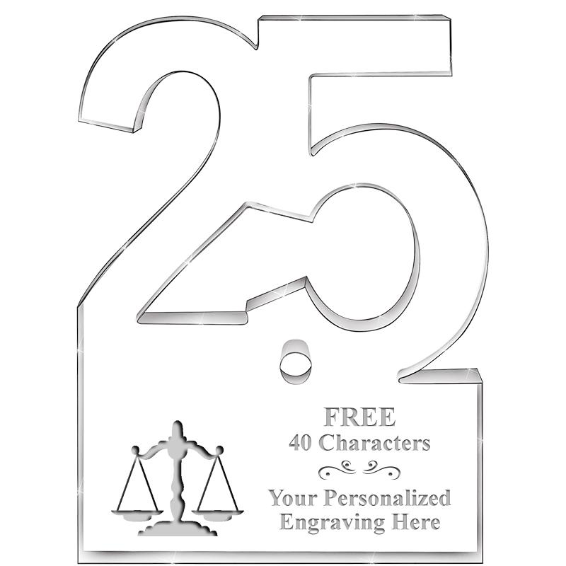 6" 25 YEARS OF SERVICE ACRYLIC