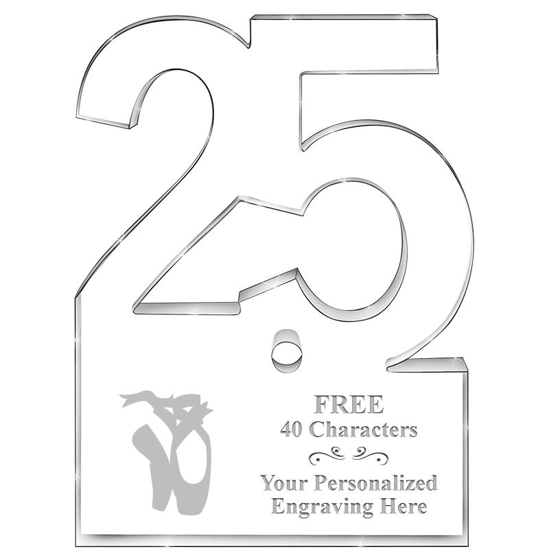 6" 25 YEARS OF SERVICE ACRYLIC