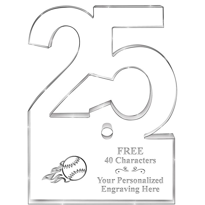 6" 25 YEARS OF SERVICE ACRYLIC