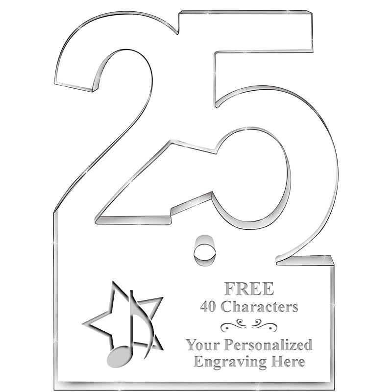 6" 25 YEARS OF SERVICE ACRYLIC