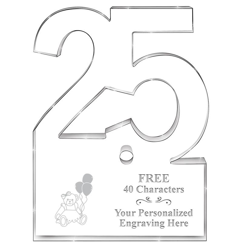 6" 25 YEARS OF SERVICE ACRYLIC