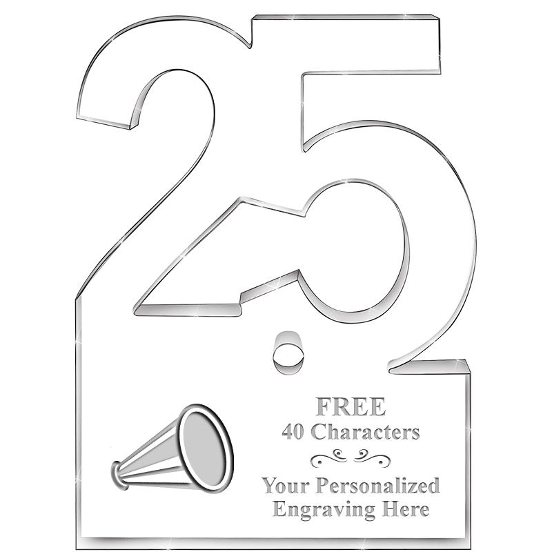 6" 25 YEARS OF SERVICE ACRYLIC