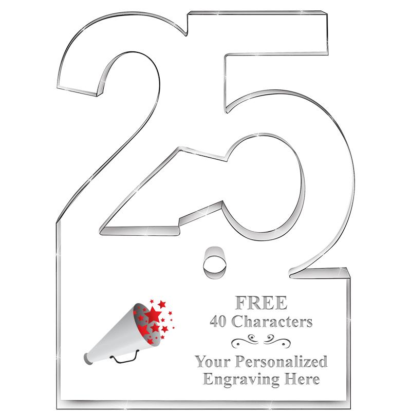 6" 25 YEARS OF SERVICE ACRYLIC