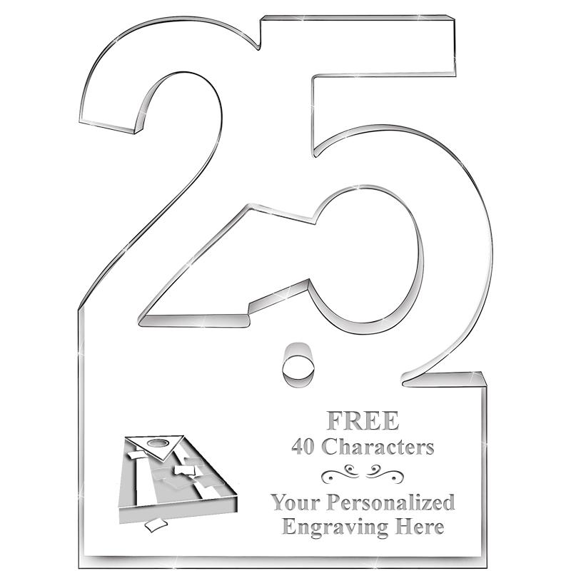 6" 25 YEARS OF SERVICE ACRYLIC