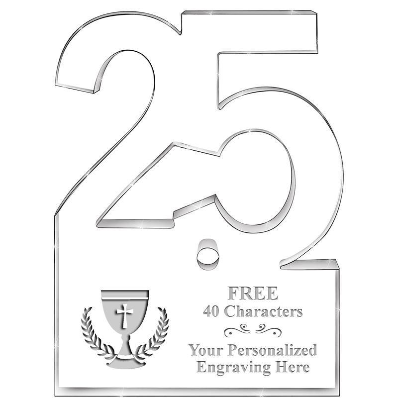 6" 25 YEARS OF SERVICE ACRYLIC