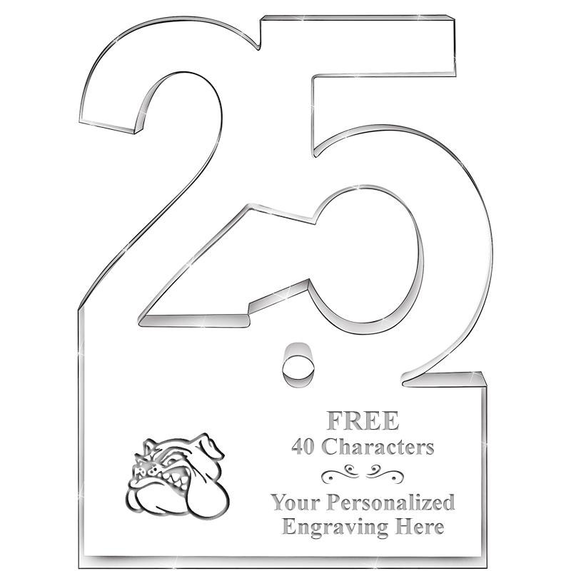 6" 25 YEARS OF SERVICE ACRYLIC