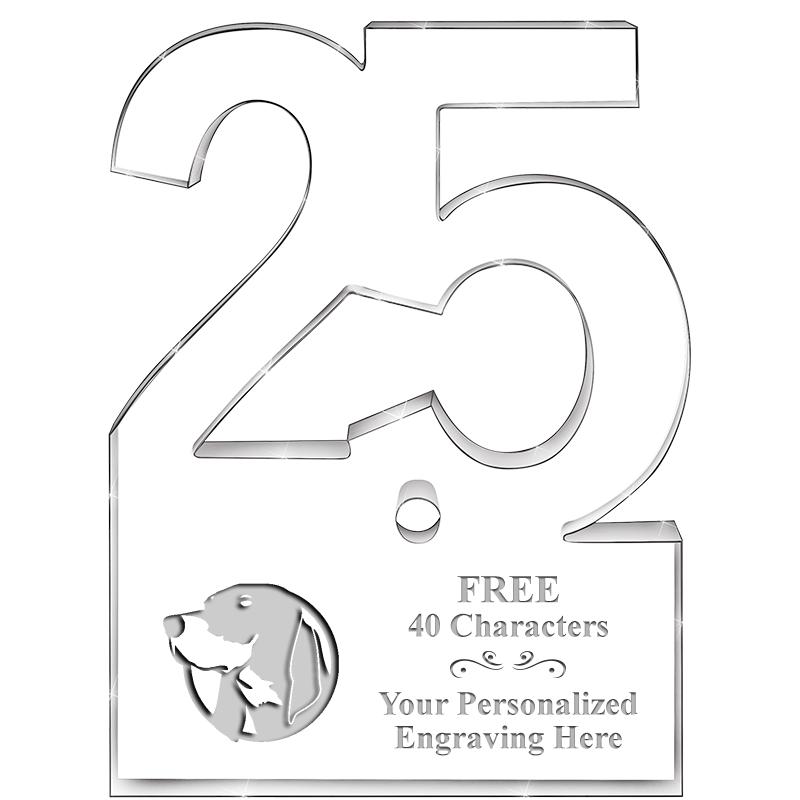 6" 25 YEARS OF SERVICE ACRYLIC