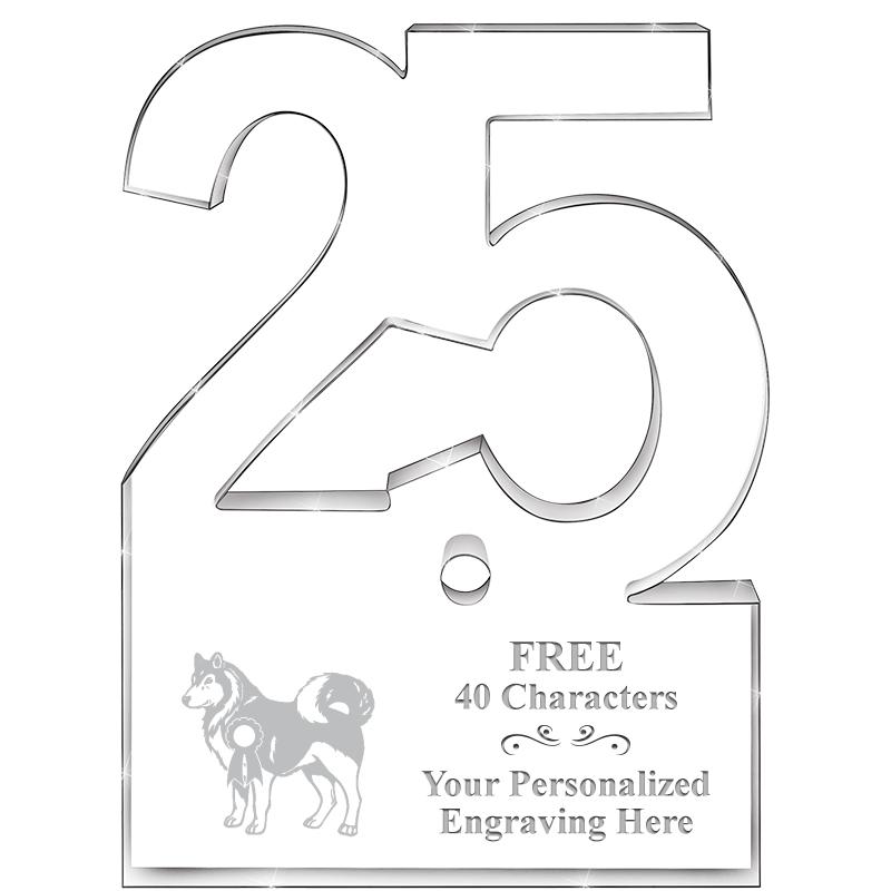 6" 25 YEARS OF SERVICE ACRYLIC