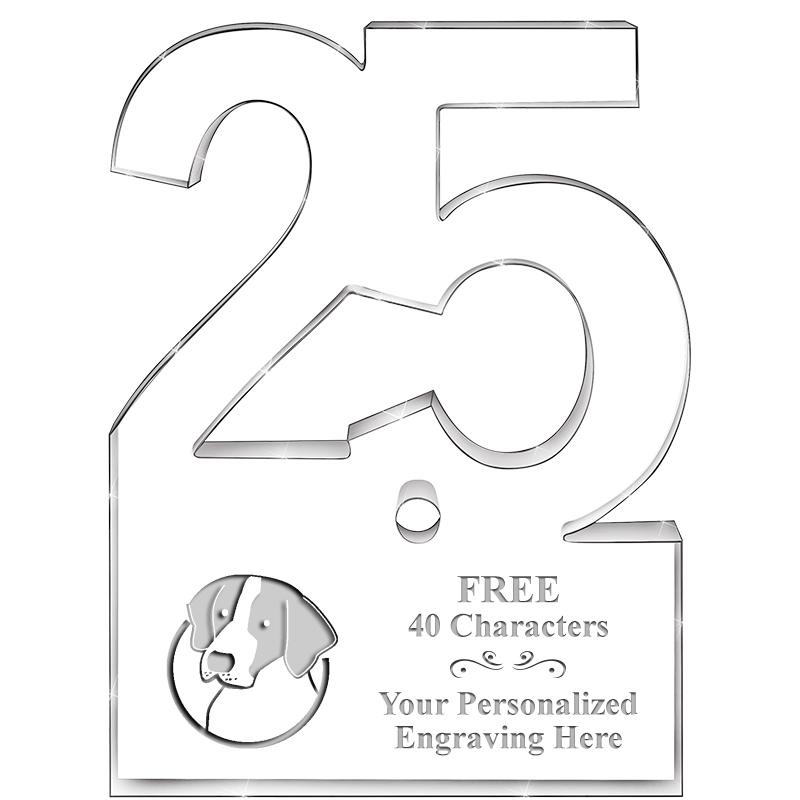 6" 25 YEARS OF SERVICE ACRYLIC