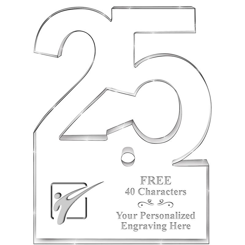 6" 25 YEARS OF SERVICE ACRYLIC