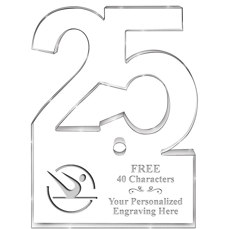 6" 25 YEARS OF SERVICE ACRYLIC