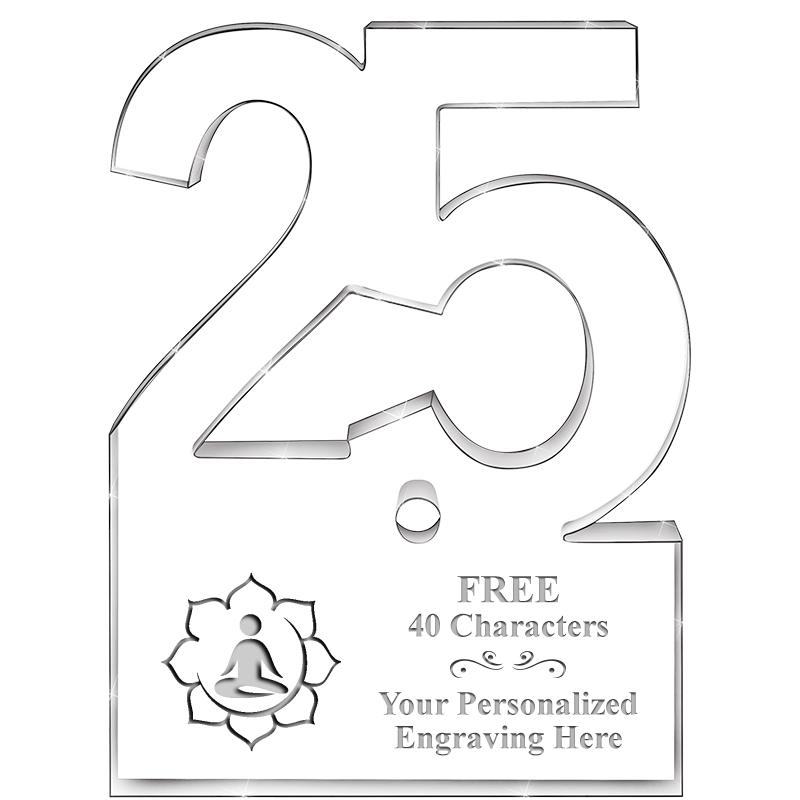 6" 25 YEARS OF SERVICE ACRYLIC