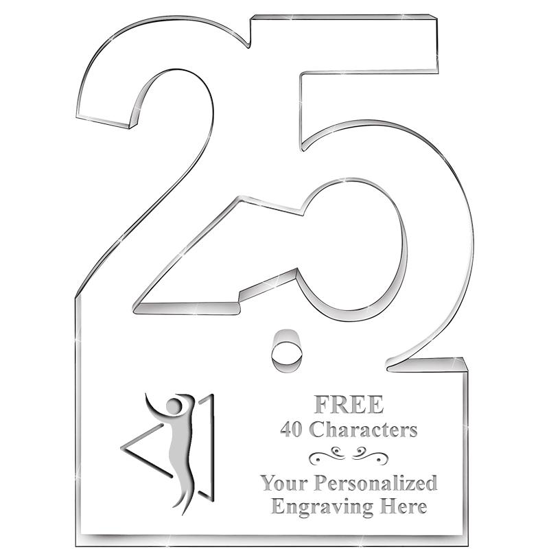 6" 25 YEARS OF SERVICE ACRYLIC