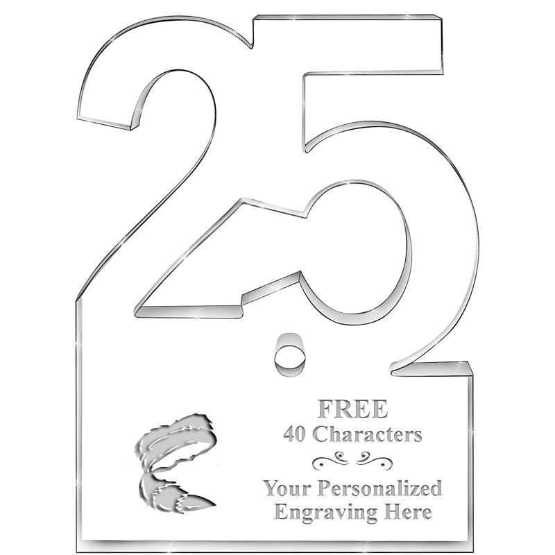 6" 25 YEARS OF SERVICE ACRYLIC