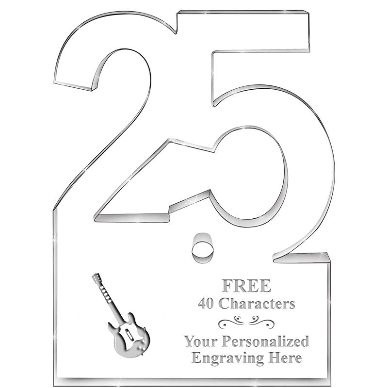 6" 25 YEARS OF SERVICE ACRYLIC