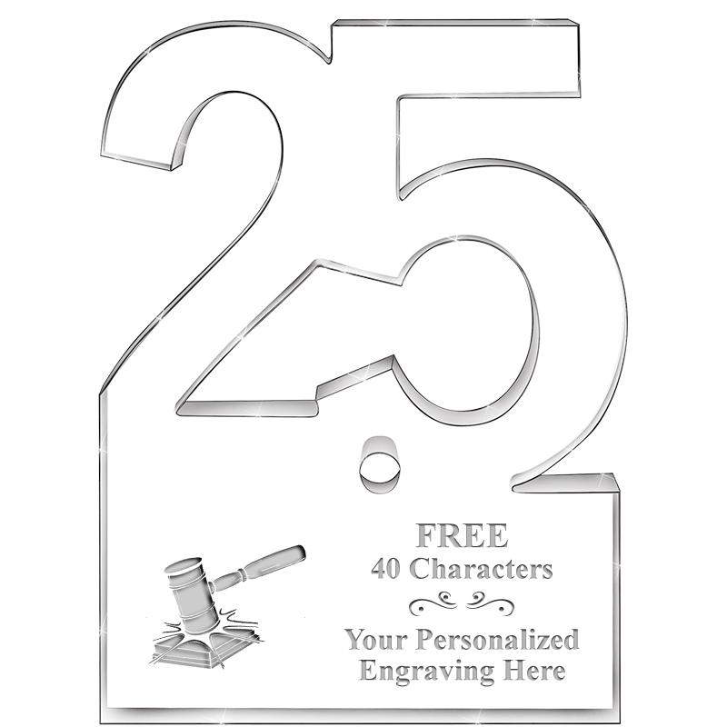 6" 25 YEARS OF SERVICE ACRYLIC