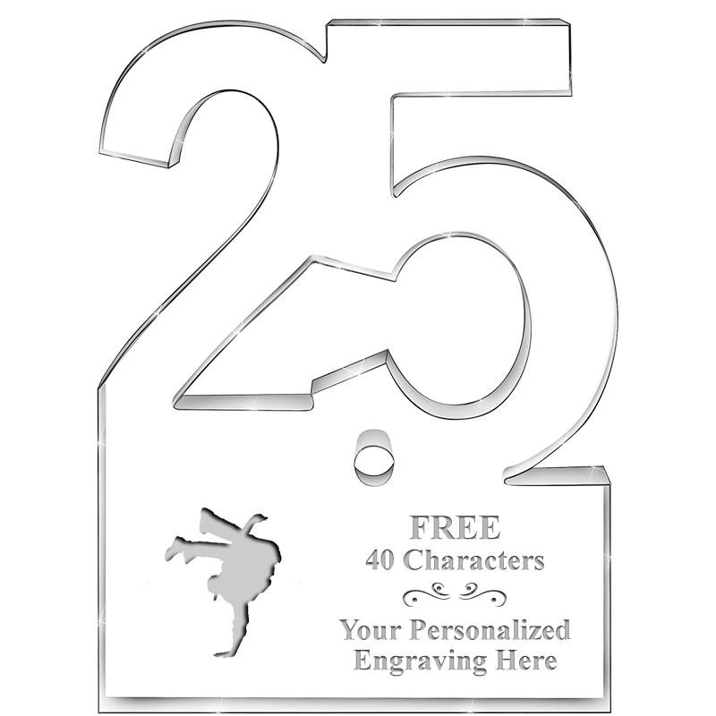 6" 25 YEARS OF SERVICE ACRYLIC