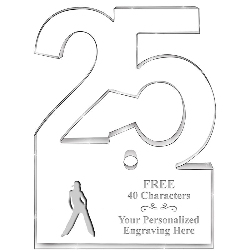 6" 25 YEARS OF SERVICE ACRYLIC
