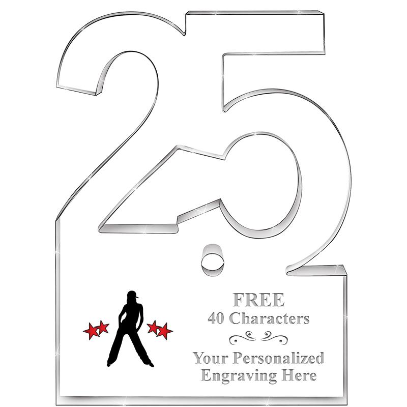 6" 25 YEARS OF SERVICE ACRYLIC