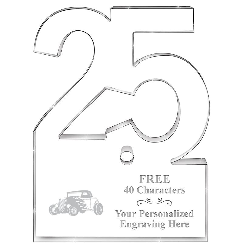 6" 25 YEARS OF SERVICE ACRYLIC