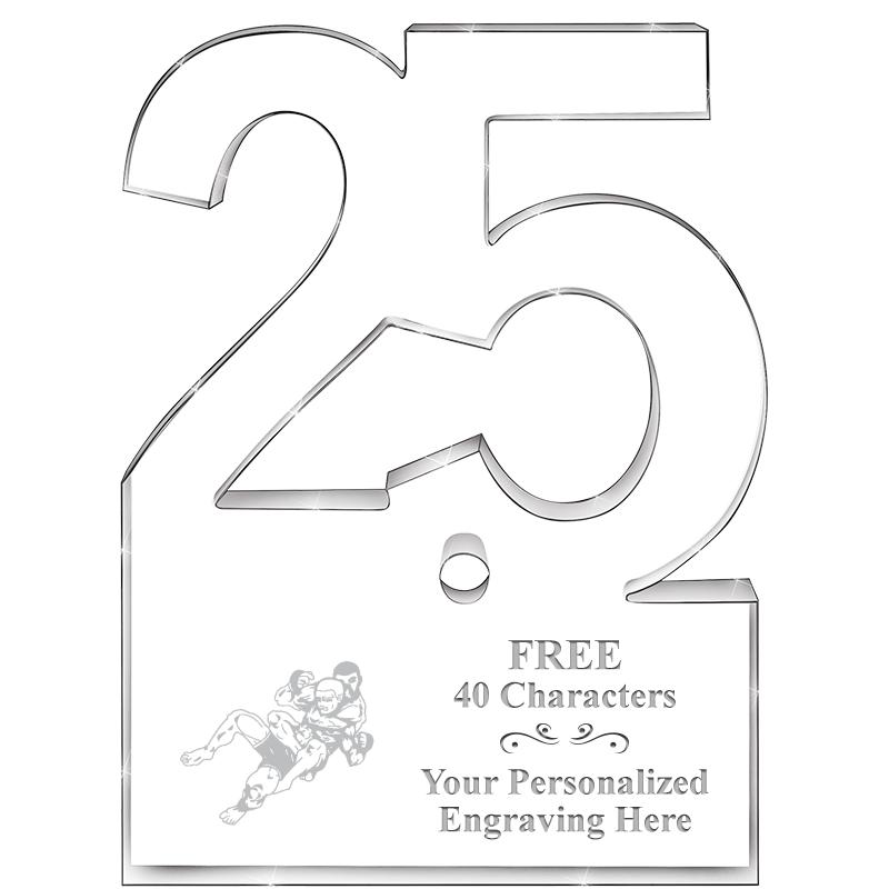 6" 25 YEARS OF SERVICE ACRYLIC