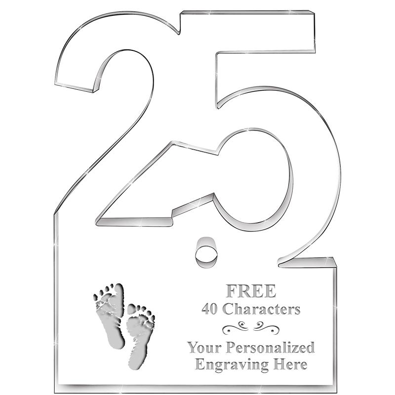 6" 25 YEARS OF SERVICE ACRYLIC