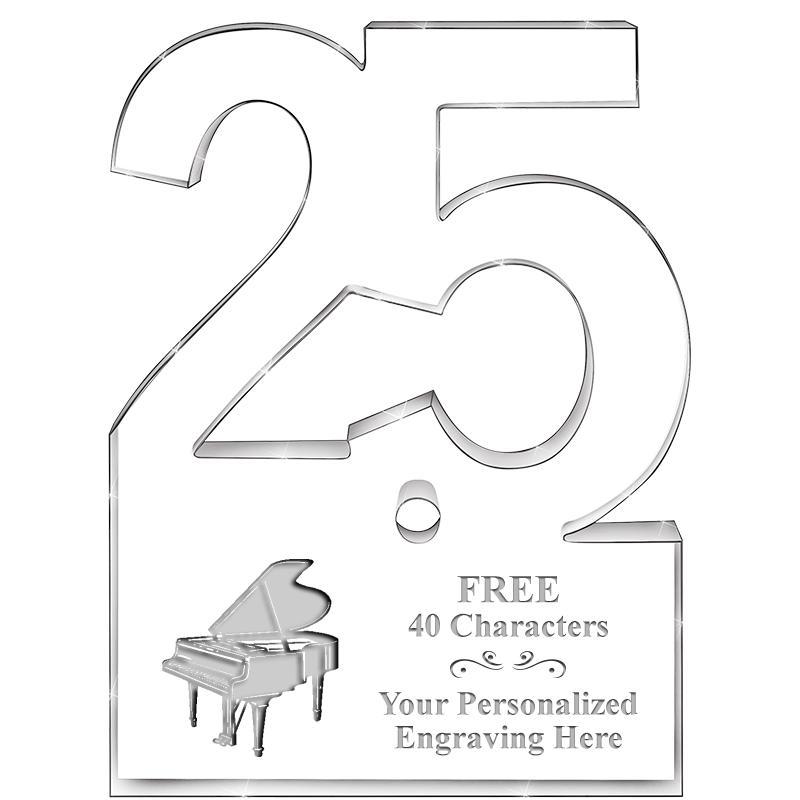 6" 25 YEARS OF SERVICE ACRYLIC