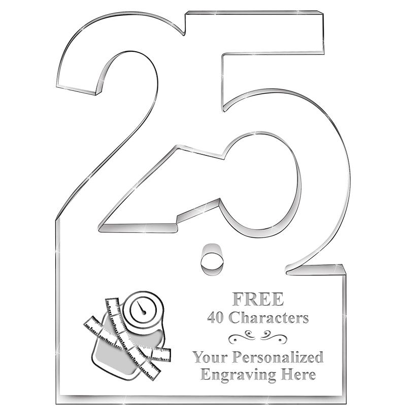 6" 25 YEARS OF SERVICE ACRYLIC