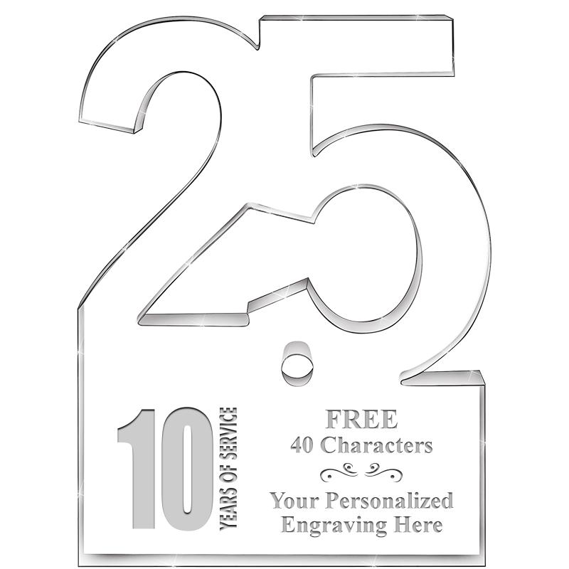 6" 25 YEARS OF SERVICE ACRYLIC