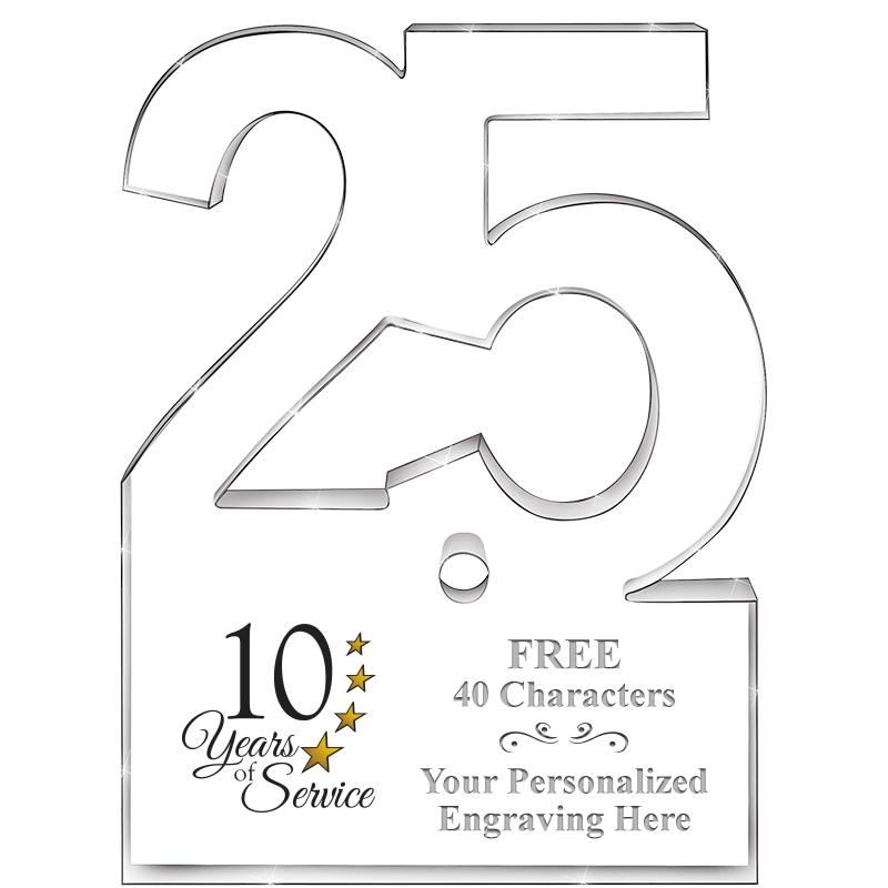 6" 25 YEARS OF SERVICE ACRYLIC