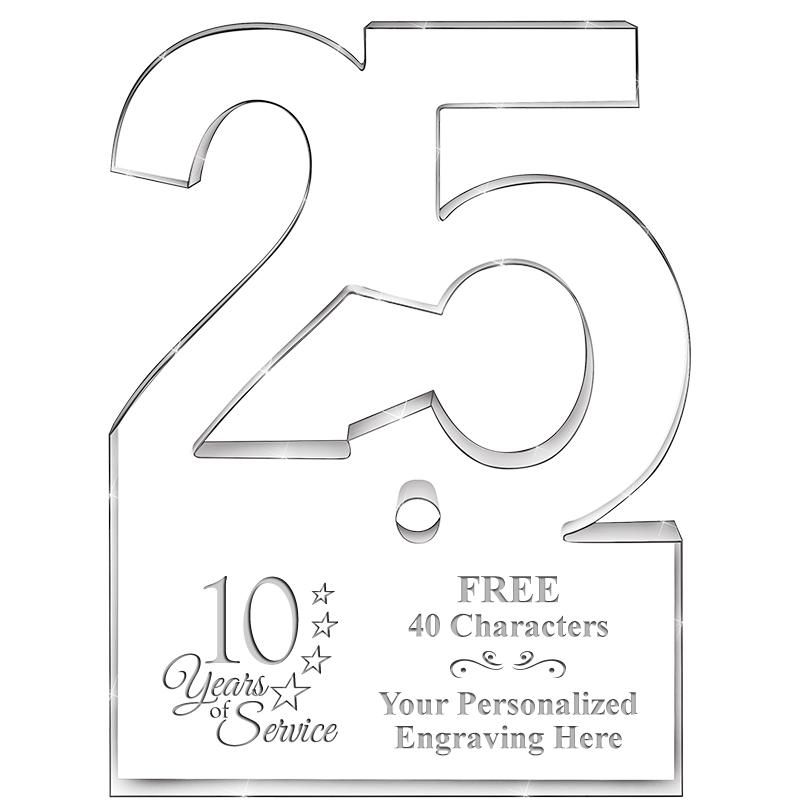 6" 25 YEARS OF SERVICE ACRYLIC