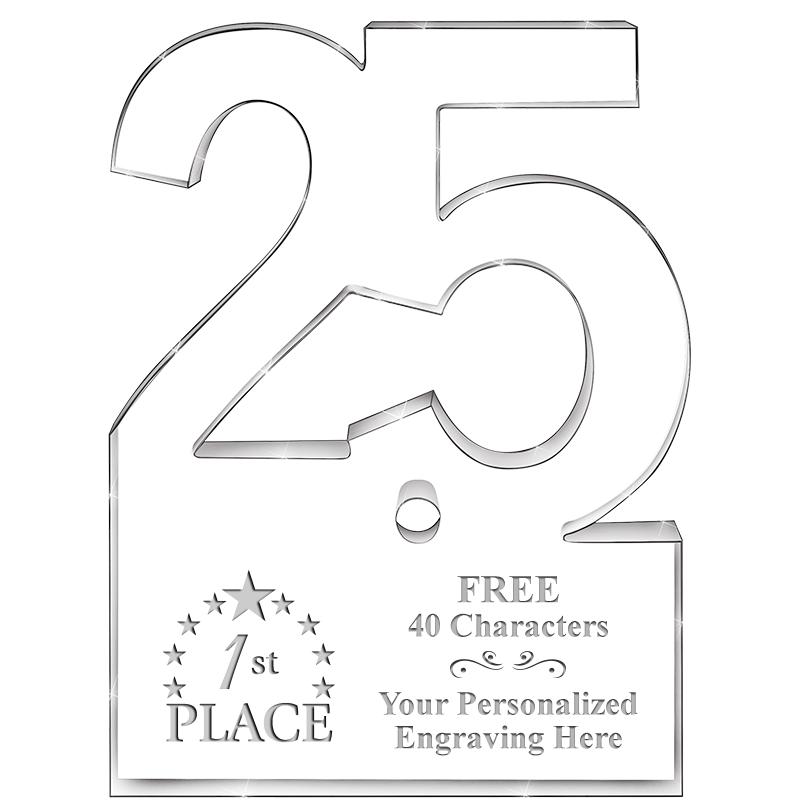 6" 25 YEARS OF SERVICE ACRYLIC