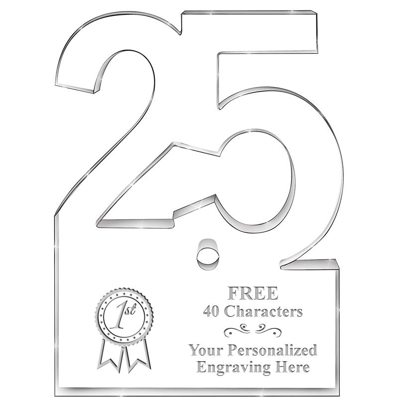 6" 25 YEARS OF SERVICE ACRYLIC