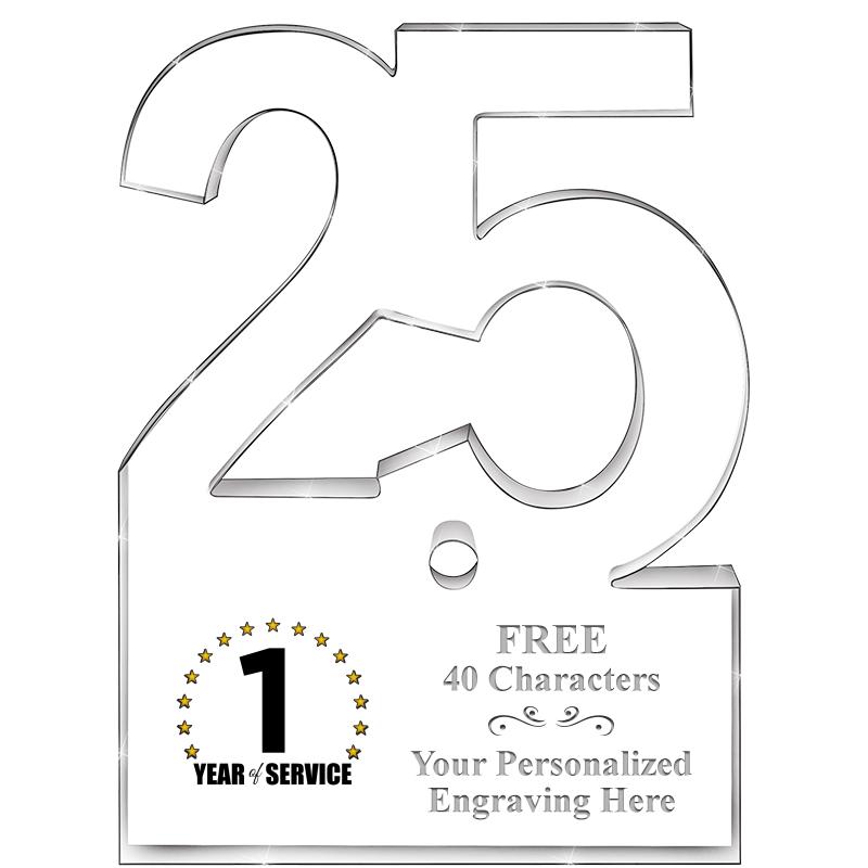 6" 25 YEARS OF SERVICE ACRYLIC
