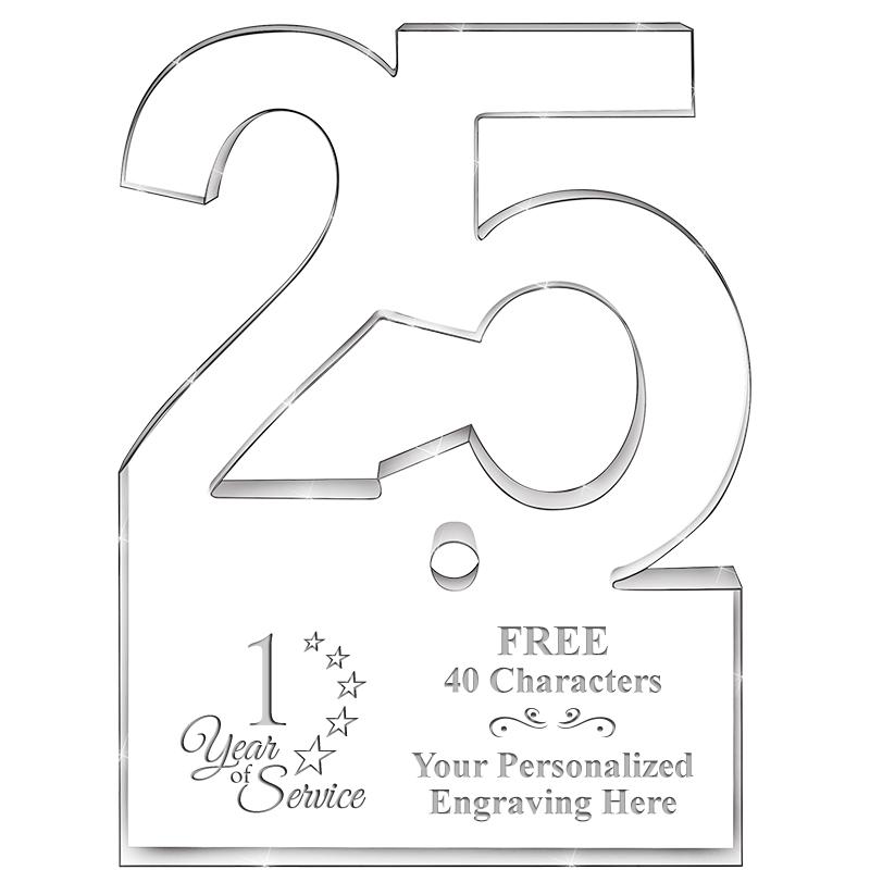 6" 25 YEARS OF SERVICE ACRYLIC