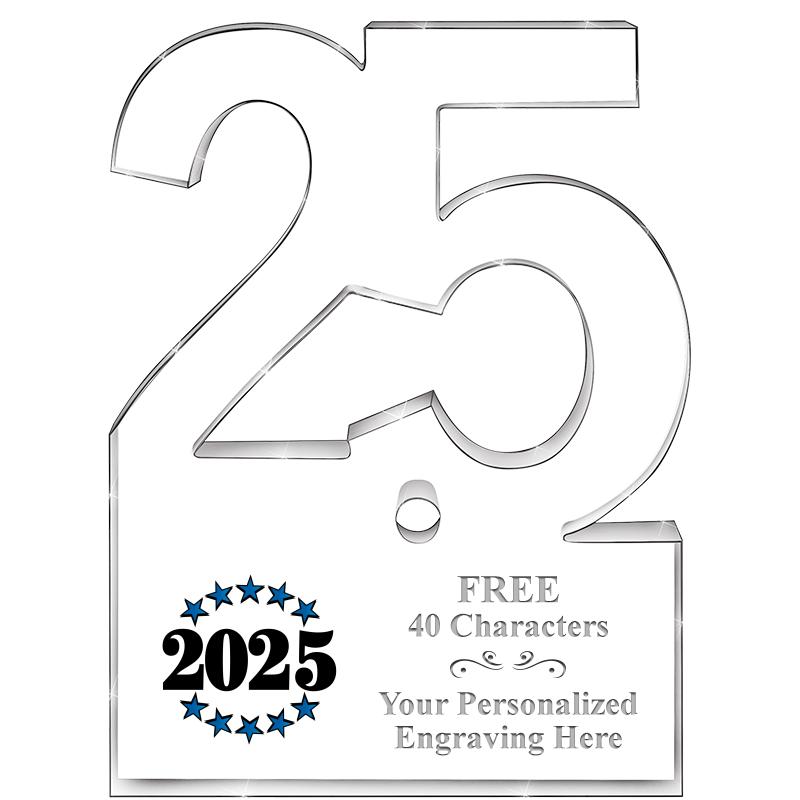 6" 25 YEARS OF SERVICE ACRYLIC