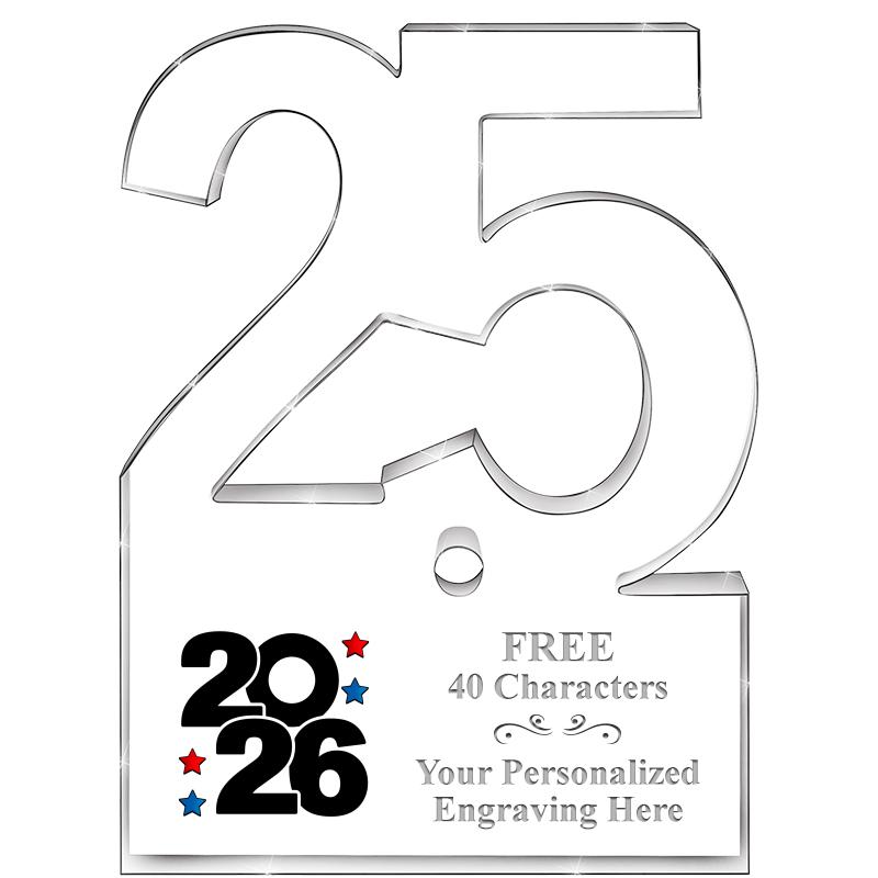 6" 25 YEARS OF SERVICE ACRYLIC