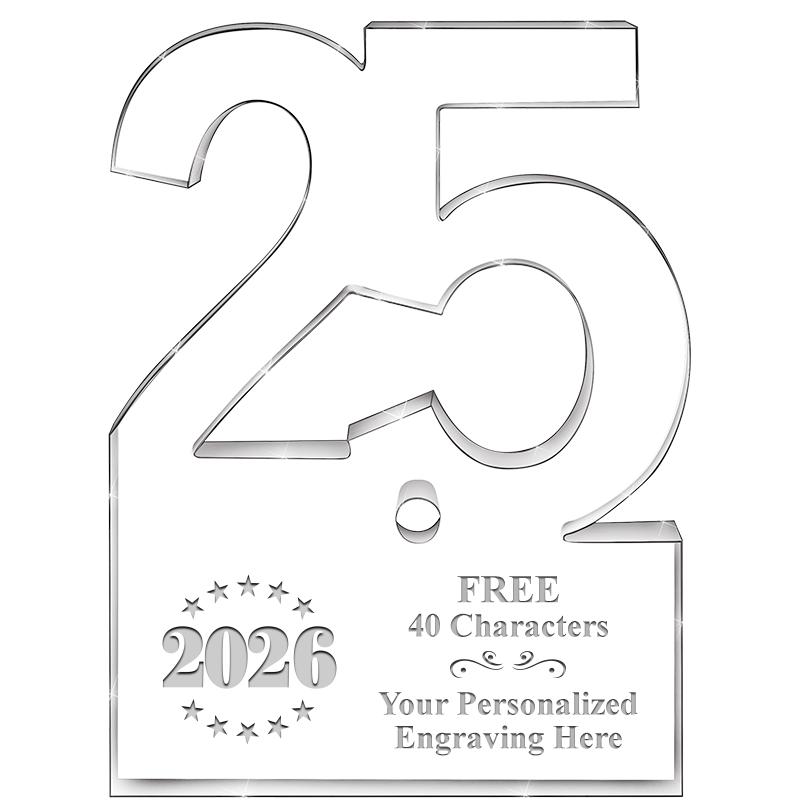 6" 25 YEARS OF SERVICE ACRYLIC