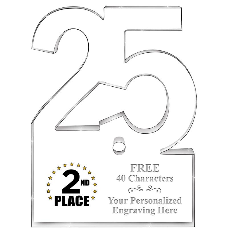 6" 25 YEARS OF SERVICE ACRYLIC