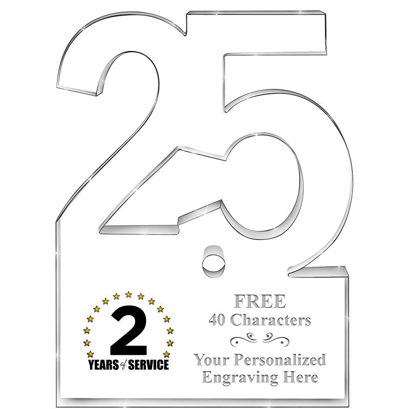 6" 25 YEARS OF SERVICE ACRYLIC