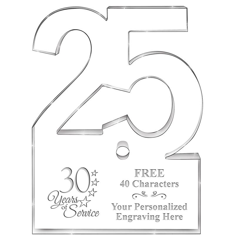 6" 25 YEARS OF SERVICE ACRYLIC