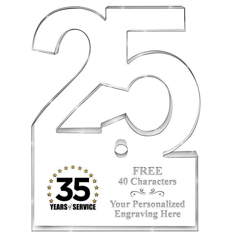 6" 25 YEARS OF SERVICE ACRYLIC
