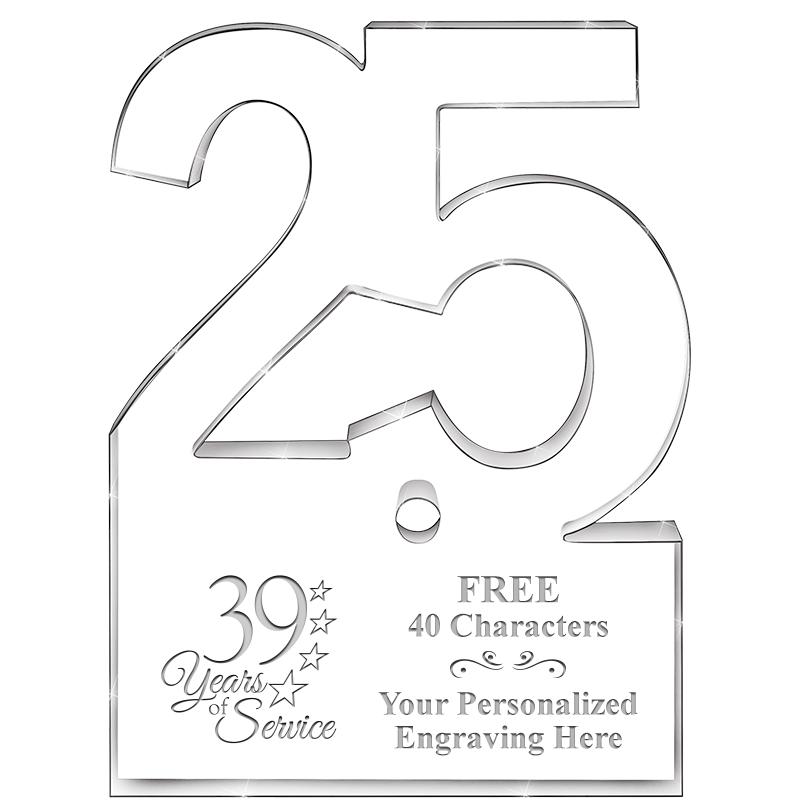 6" 25 YEARS OF SERVICE ACRYLIC