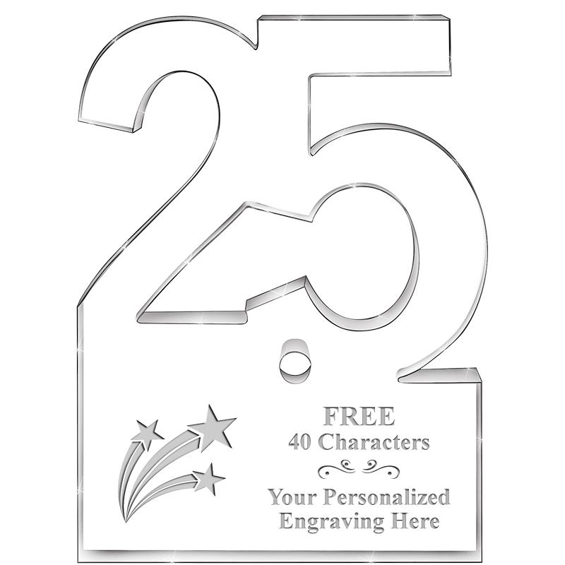 6" 25 YEARS OF SERVICE ACRYLIC