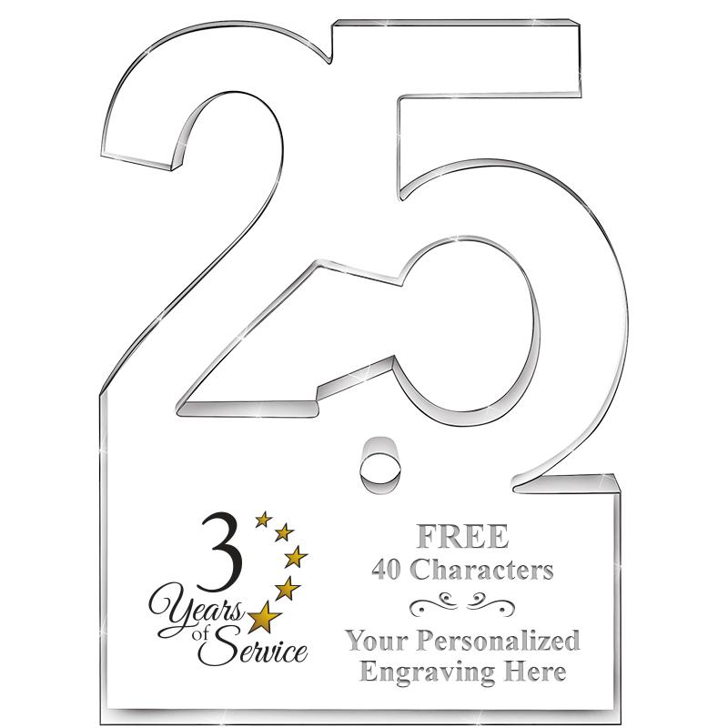 6" 25 YEARS OF SERVICE ACRYLIC
