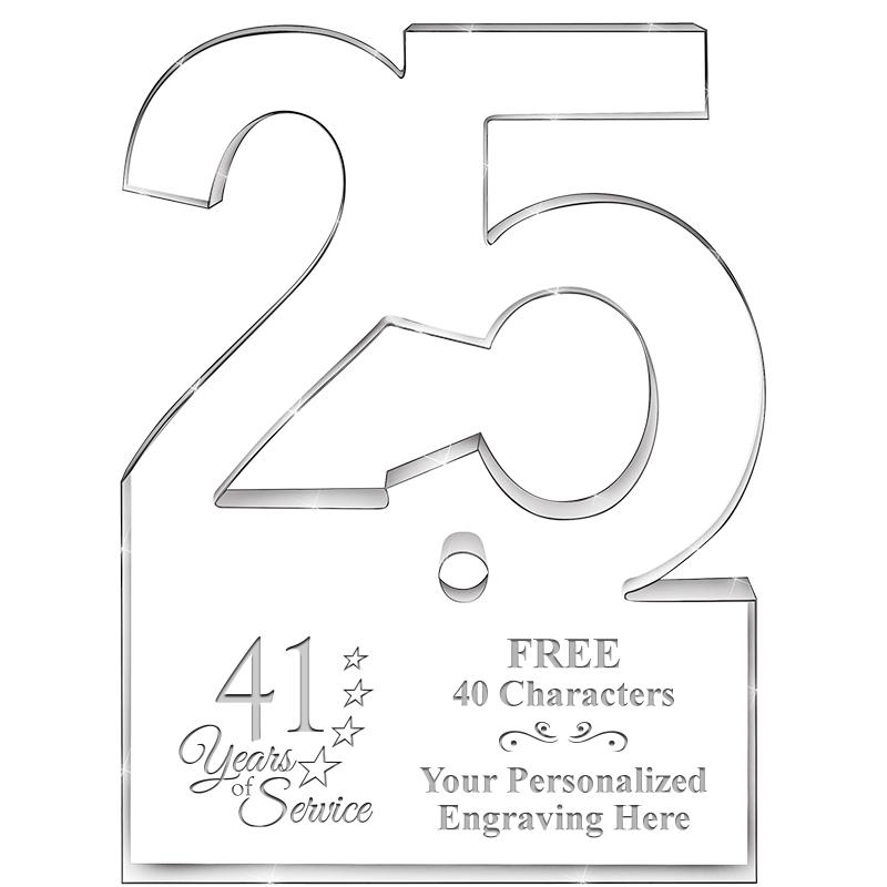 6" 25 YEARS OF SERVICE ACRYLIC