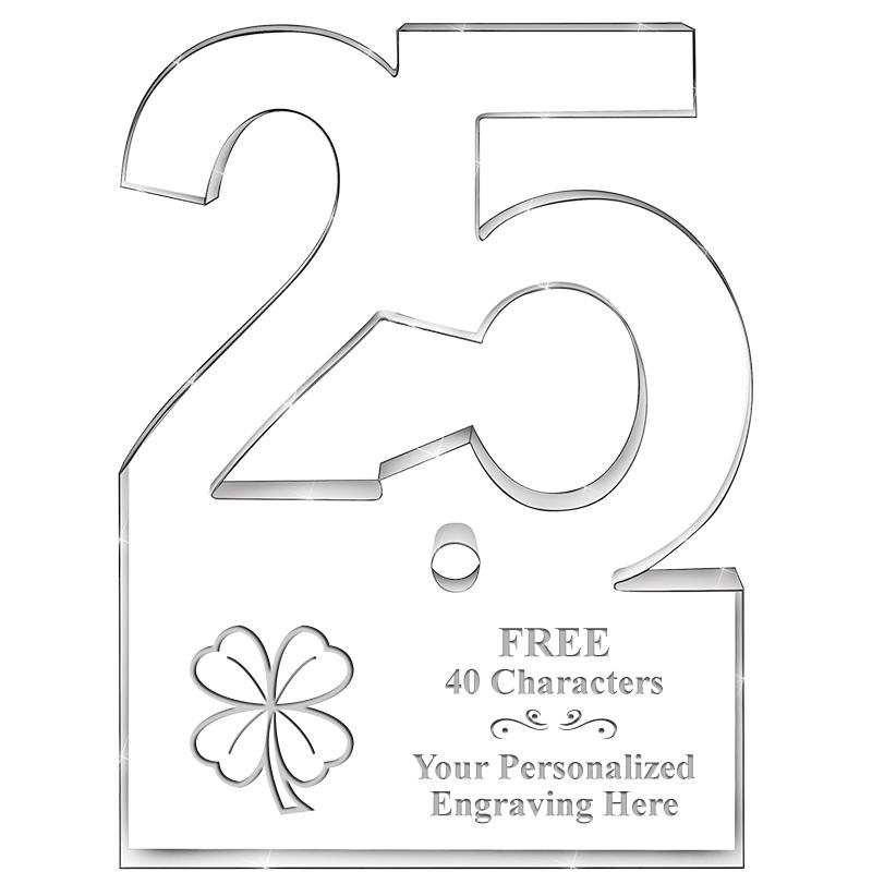 6" 25 YEARS OF SERVICE ACRYLIC