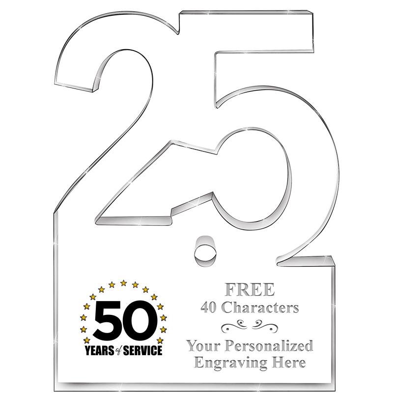 6" 25 YEARS OF SERVICE ACRYLIC