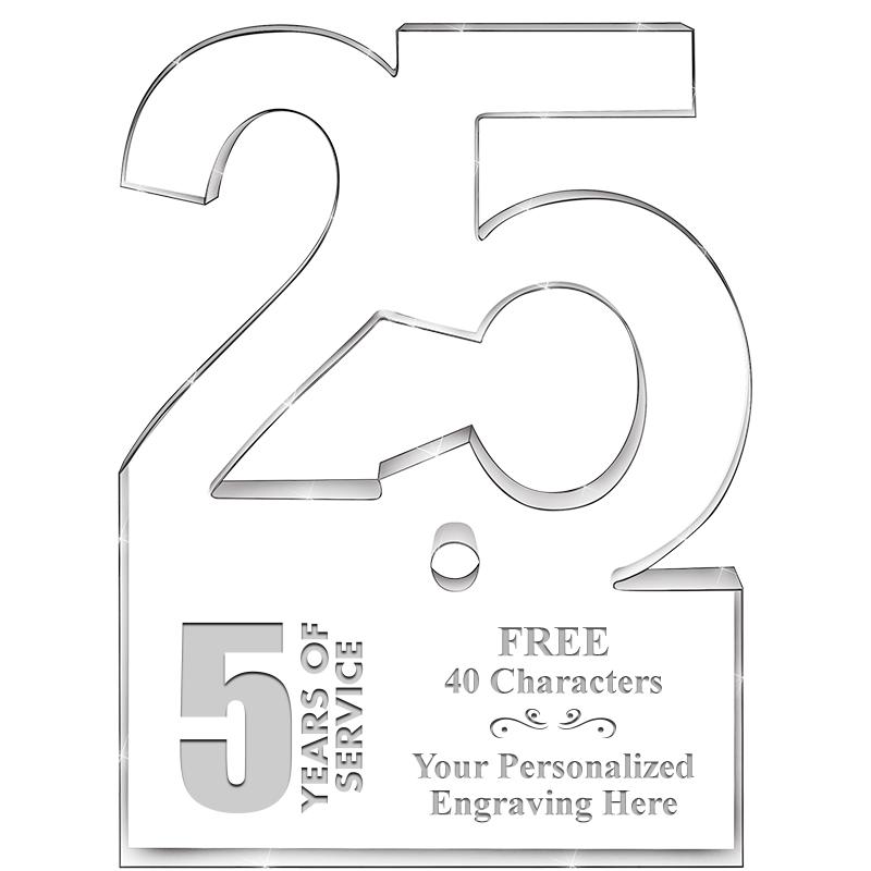 6" 25 YEARS OF SERVICE ACRYLIC